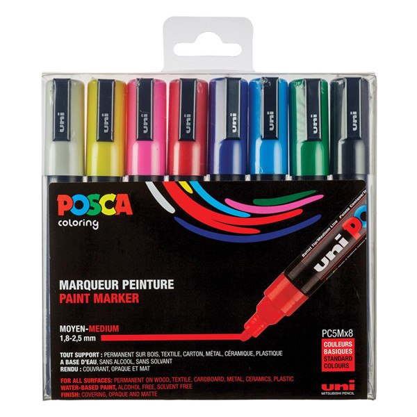 POSCA PC-5M set de marqueurs peinture (1,8 - 2,5 mm ogive) 8 pcs PC5M/8 424168 - 1