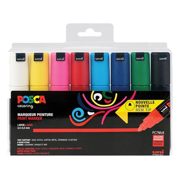 POSCA PC-7M set de marqueurs acryliques (4,5 - 5,5 mm ogive) 8 pcs 424191 - 1