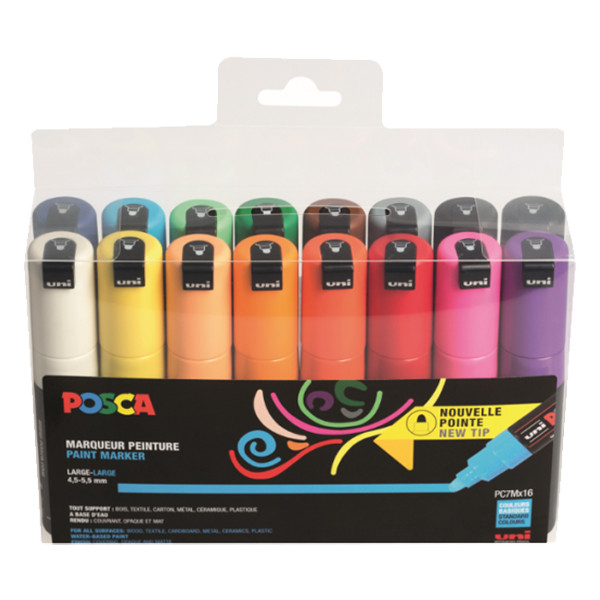 POSCA PC-7M set de marqueurs peinture (4,5 - 5,5 mm ogive) 16 pcs PC7M/16AASS31 424192 - 1
