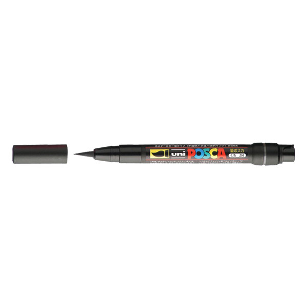 POSCA brush PCF-350 marqueur acrylique (1 mm pointe pinceau) - noir 424004 - 1