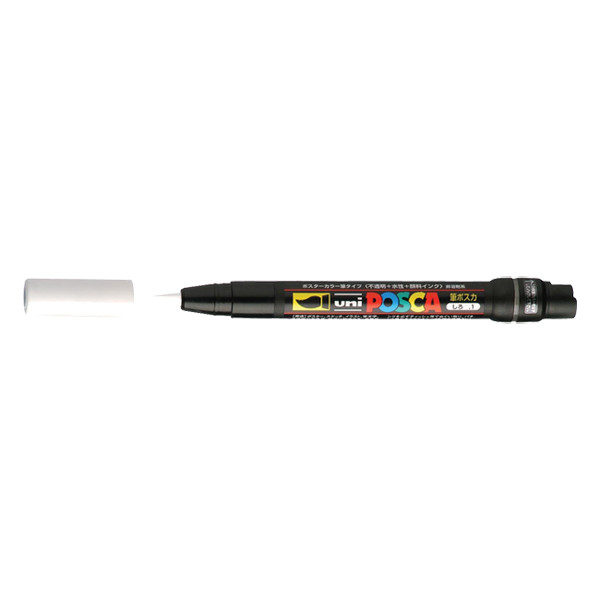 POSCA brush PCF-350 marqueur peinture (1 mm pointe pinceau) - blanc PCF350BL 424002 - 1