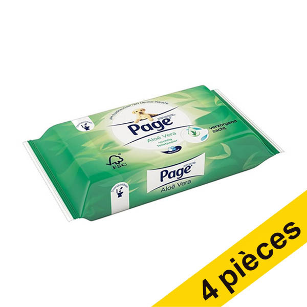 Offre : 4x Page papier toilette humide Aloe Vera (38 lingettes) SPA04166 - 1