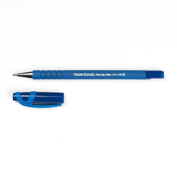 Papermate Flexgrip Ultra Stick stylo à bille avec bouchon (1 mm) - bleu  Papermate