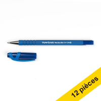Offre : 12x Papermate Flexgrip Ultra Stick stylo à bille avec bouchon (1 mm) - bleu