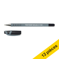 Offre : 12x Papermate Flexgrip Ultra Stick stylo à bille avec bouchon (1 mm) - noir