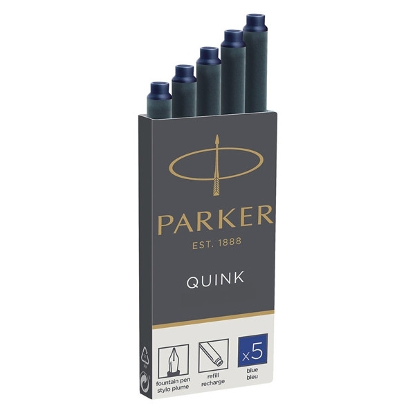 Parker 1950384 Quink recharge d'encre (5 pièces) - bleu 1950384 S0116240 214008 - 1