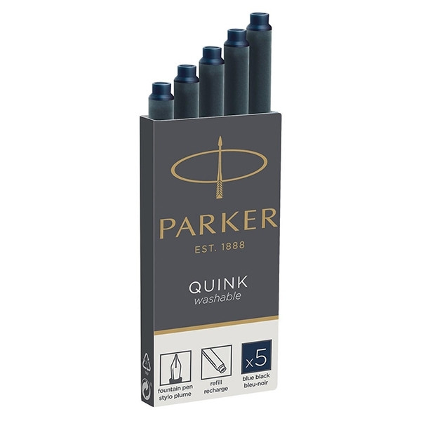 Parker 1950385 Quink cartouche d'encre (5 pièces) - bleu/noir 1950385 S0116250 214010 - 1