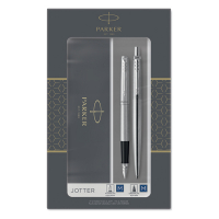 Parker Jotter stylo à bille en acier inoxydable et stylo-plume chromé (encre bleue) 2093258 214048