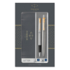 Parker Jotter stylo à bille en acier oxydable et stylo-plume or (encre bleue)
