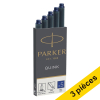 Offre : 3x Parker 1950384 Quink cartouche d'encre (5 pièces) - bleu 214060 - 1