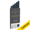 Offre : 3x Parker 1950385 quink cartouche d'encre (5 pièces) - bleu/noir 214061 - 1