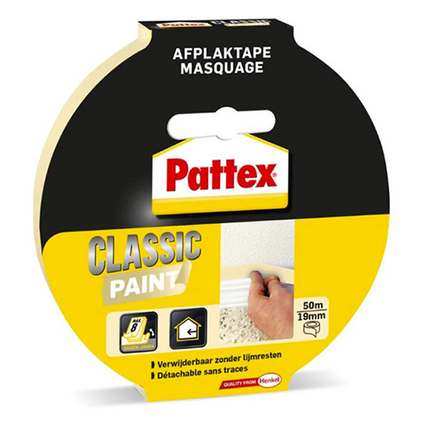 Pattex Classic Paint ruban de masquage 19 mm x 50 m Classic - crème 773364 206208 - 1
