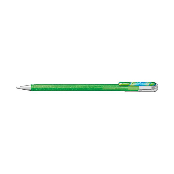 Pentel Dual Metallic stylo à encre gel - vert clair et bleu/rouge métallisé 018588 210201 - 1