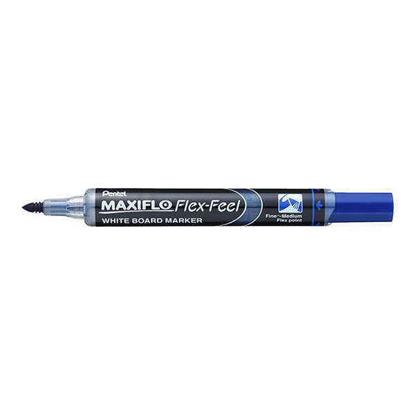 Pentel Flex-Feel marqueur pour tableau blanc avec pointe flexible (1,5 - 4,5 mm ogive) - bleu 016882 210365 - 1