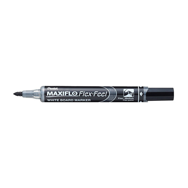 Pentel Flex-Feel marqueur pour tableau blanc avec pointe flexible (1,5 - 4,5 mm ogive) - noir 016867 210363 - 1