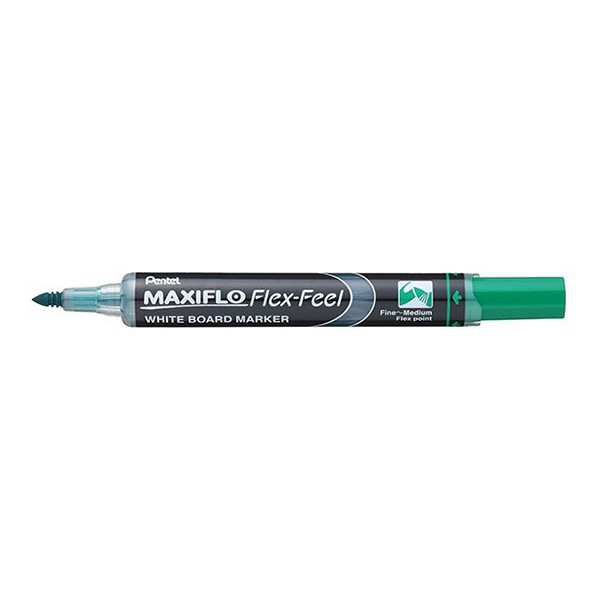 Pentel Flex-Feel marqueur pour tableau blanc avec pointe flexible (1,5 - 4,5 mm ogive) - vert 016895 210366 - 1