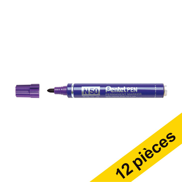 Offre: 12x Pentel N50 marqueur permanent - violet 210334 - 1