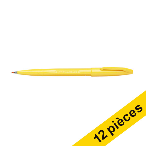 Offre: 12x Pentel Sign S520 feutre à pointe fine (0,8 mm) - jaune 210316 - 1