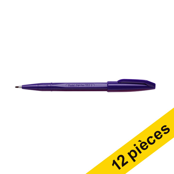 Offre: 12x Pentel Sign S520 feutre à pointe fine (0,8 mm) - violet 210324 - 1