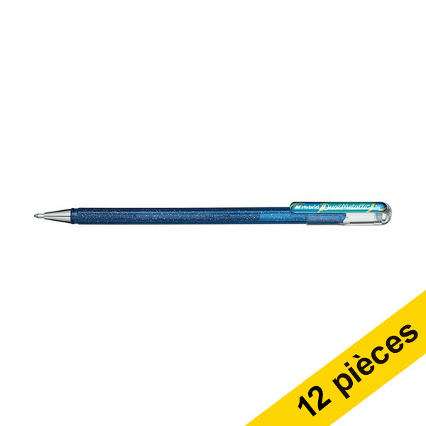 Pentel Offre : 12x Pentel Dual Metallic stylo à encre gel - bleu/vert métallisé  210207 - 1
