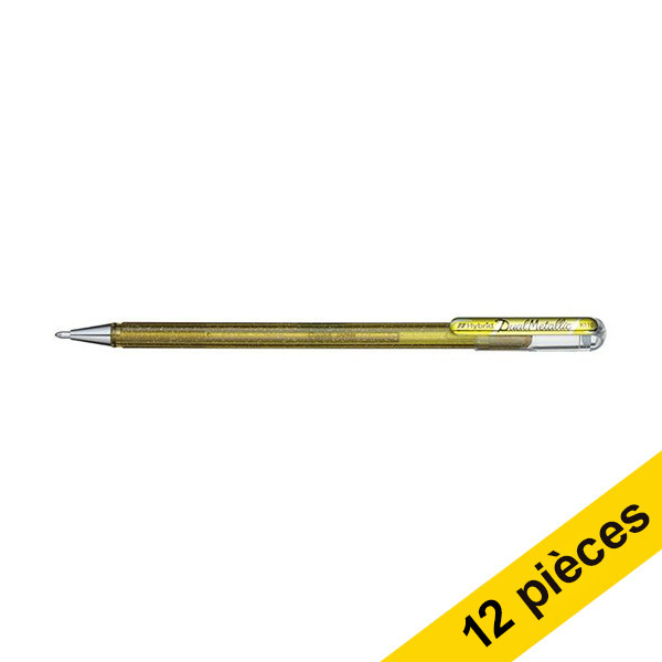 Pentel Offre : 12x Pentel Dual Metallic stylo à encre gel - or  210212 - 1