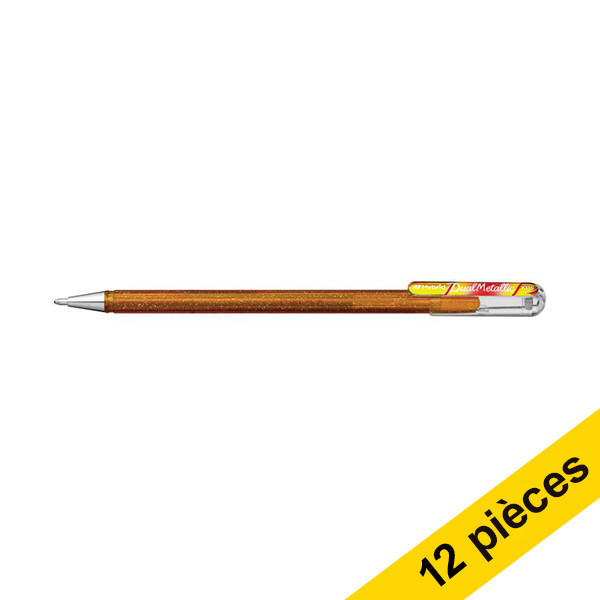 Pentel Offre : 12x Pentel Dual Metallic stylo à encre gel - or et rouge/or métallisé  210221 - 1