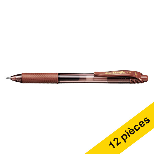 Pentel Offre : 12x Pentel Energel BL107 stylo roller - marron  210059 - 1