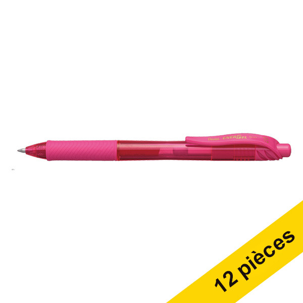 Pentel Offre : 12x Pentel Energel BL107 stylo roller - rose  210062 - 1
