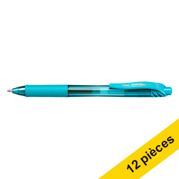 Pentel Offre : 12x Pentel Energel BL107 stylo roller - turquoise  210063 - 1