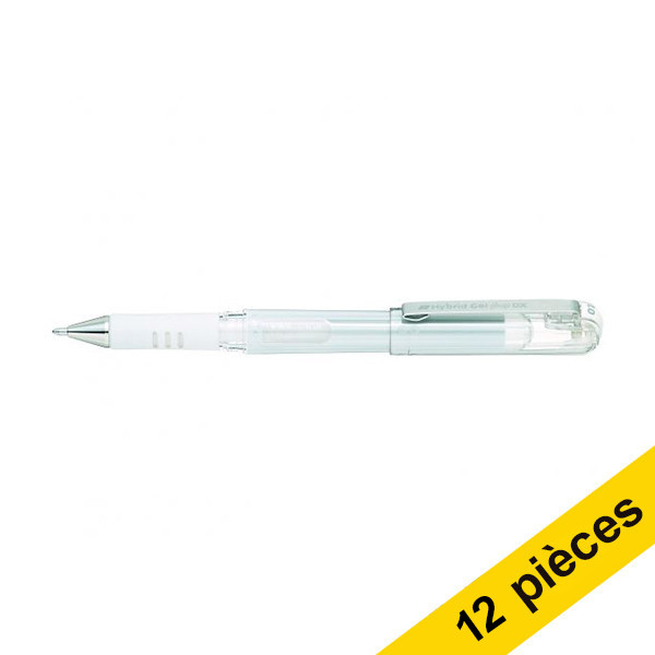 Pentel Offre : 12x Pentel K230M stylo à encre gel - blanc  210186 - 1