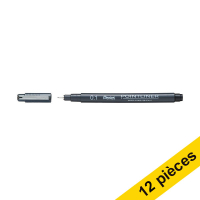 Pentel Offre : 12x Pentel Pointliner S20P stylo-feutre pointe fine (0,1 mm) - noir  210301