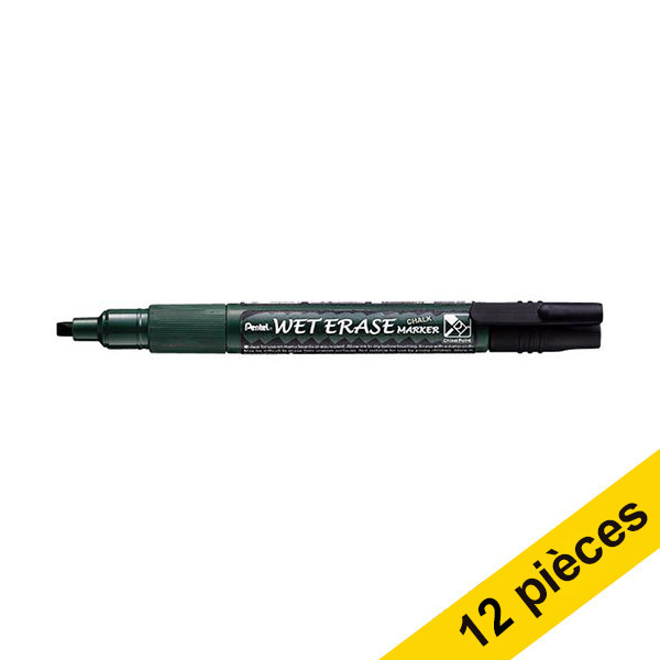 Offre : 12x Pentel SMW26 marqueur craie (biseauté 1,5 - 4,0 mm) - noir 210238 - 1