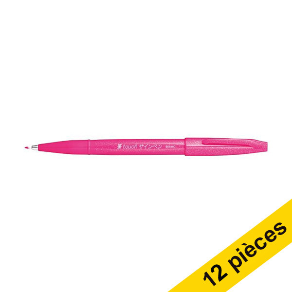 Offre : 12x Pentel Sign SES15C feutre pinceau - rose 210141 - 1