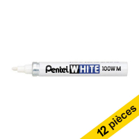 Offre : 12x Pentel X100W marqueur peinture industrielle (3,9 mm ogive) - blanc