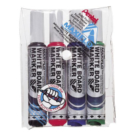 Pentel Offre : Pentel Maxiflo set de marqueurs pour tableau blanc (3 mm ogive) - noir/rouge/bleu/vert 007639 210345