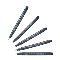 Pentel Pointliner S20P set de stylos-feutres pointe fine (0,05 - 0,8 mm) 5 pièces - noir  210308