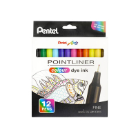Pentel Pointliner S40 set de fineliners (0,4 mm) 12 pièces 494632