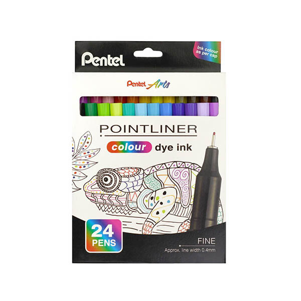 Pentel Pointliner set de fineliners S40 (0,4 mm) 24 pièces 494633 - 1