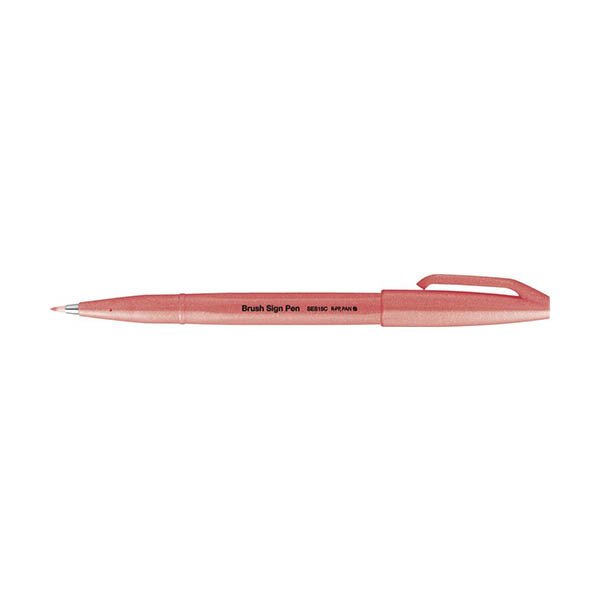 Pentel Sign SES15C feutre pinceau - rouge fluo 494608 - 1
