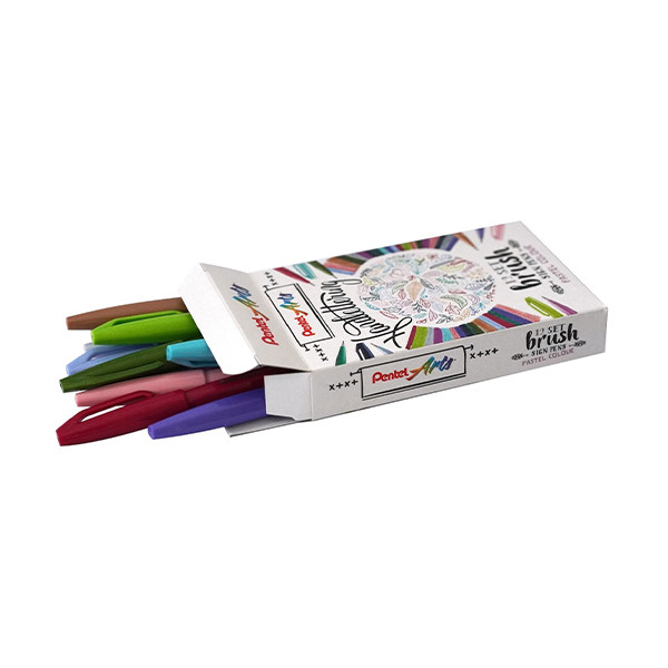 Pentel Sign SES15C feutres pinceaux (12 pièces) - couleurs pastel 018419 210336 - 1