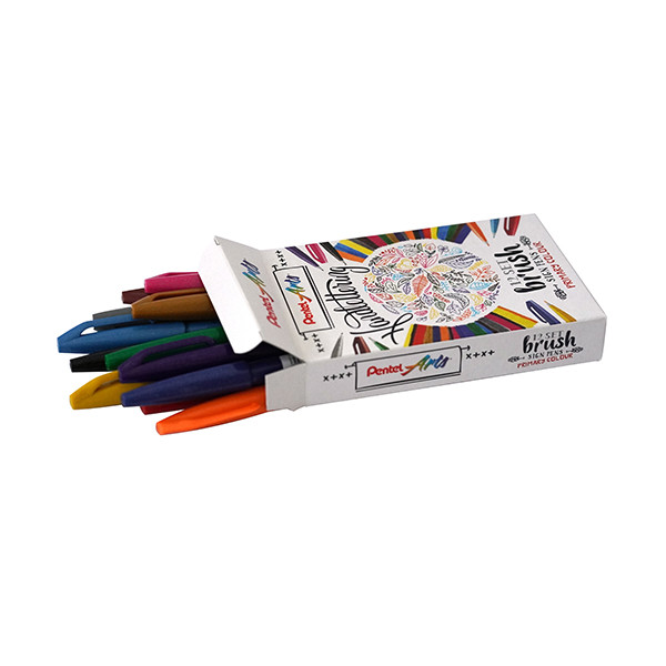 Pentel Sign SES15C feutres pinceaux (12 pièces) - couleurs primaires 016685 210335 - 1