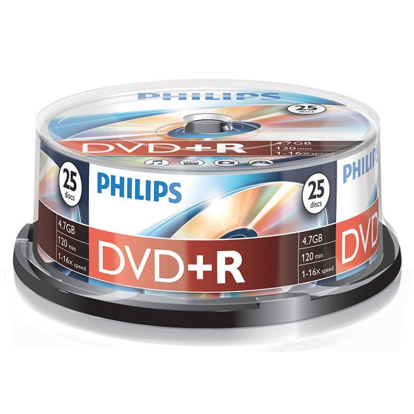 Philips DVD+R 25 stuks in cakebox DR4S6B25F/00 098011 - 1