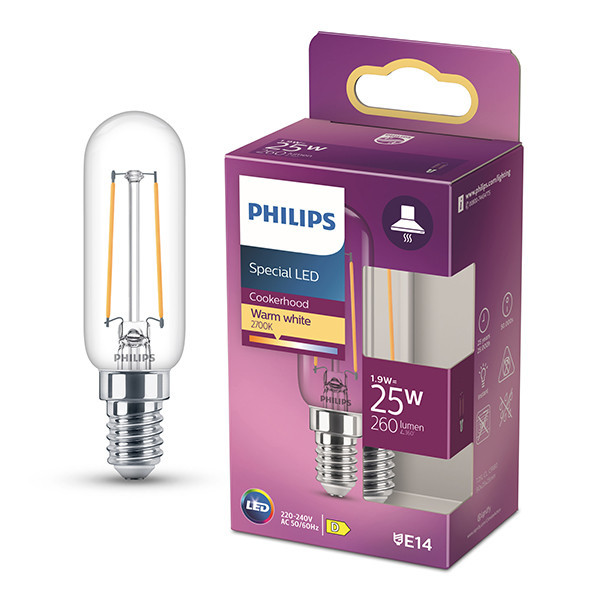 Philips E14 ampoule LED | tube T25 | filament | transparent | 2700K | 1,9W (25W) LPH04157 - 1