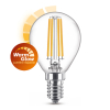 Philips E14 ampoule LED à filament WarmGlow sphérique dimmable 3,4W (40W)
