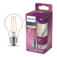 Philips E27 ampoule LED | sphérique P45 | filament | transparente | 2700K | 1,1W (15W) LPH04153