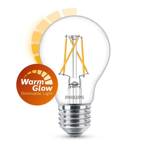 Philips E27 ampoule LED à filament poire WarmGlow 3,4W (40W) LPH02531 - 1