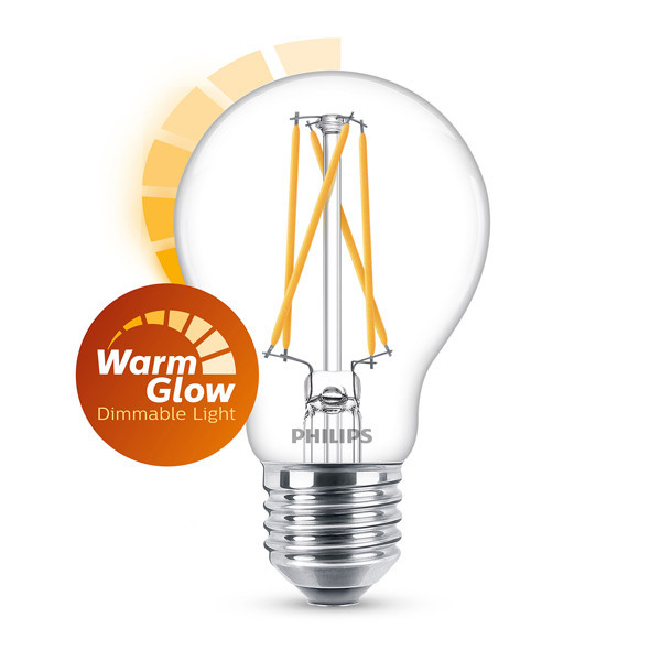 Philips E27 ampoule LED à filament poire WarmGlow 5,9W (60W) LPH02533 - 1