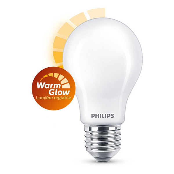 Philips E27 ampoule LED poire WarmGlow mate dimmable 5,9W (60W) 929003010401 LPH02580 - 1