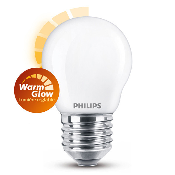Philips E27 ampoule LED sphérique mate WarmGlow 3,4W (40W) 929003013601 LPH02586 - 1