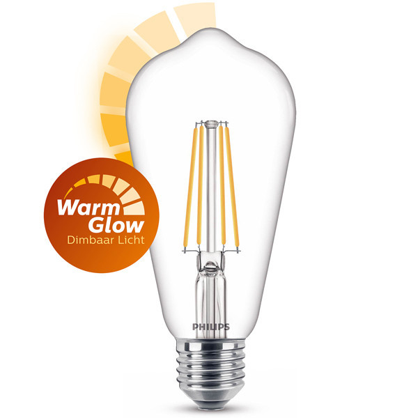 Philips Edison E27 ampoule LED à filament WarmGlow 5,9W (60W) LPH02539 - 1